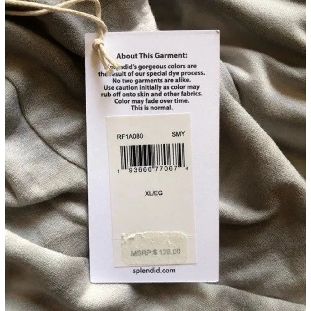 Splendid NWT Women’s Journey Ribbed Trim Knit Jogger Pants Smoky Gray Tie Dye XL - Picture 10 of 14